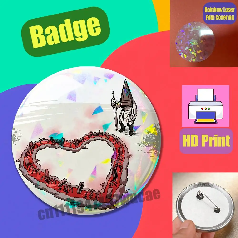 For Silent Hill Heather Mason Badge Cover DIY Pin Insignia Emblem Button Round Gift Cosplay Laser Film Case view 6