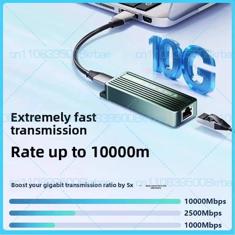 USB 3.2 Type-C to 10G RJ45 Wired Ethernet Adapter for RTL8159 for
