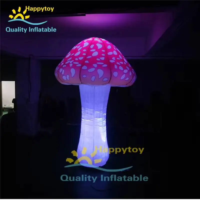 Portable Advertising Backpack Balloon Advertising Inflatable 16 Colors Changing Led Light Inflatable Mushroom