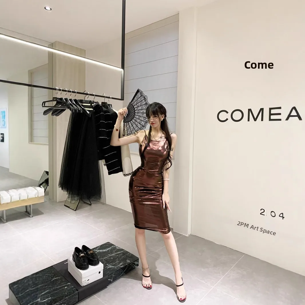 Sexy gloeiende nauwsluitende Dr Strapl bodycon-jurk voor trendy vrouwen Hoge taille zomer Thi-stof Chinese productie