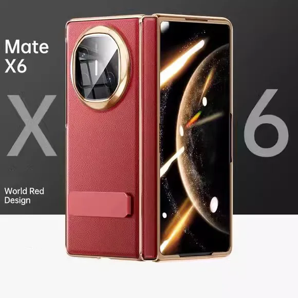 

Умный чехол для телефона из искусственной кожи для Huawei X6 MateX6 5G, ультратонкий гальванический каркасный кронштейн, полный защитный чехол