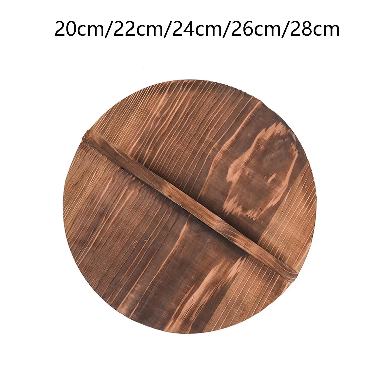 Wood Pan Lid Thickened Round Skillet Cover for Household Camping Lodges Pots