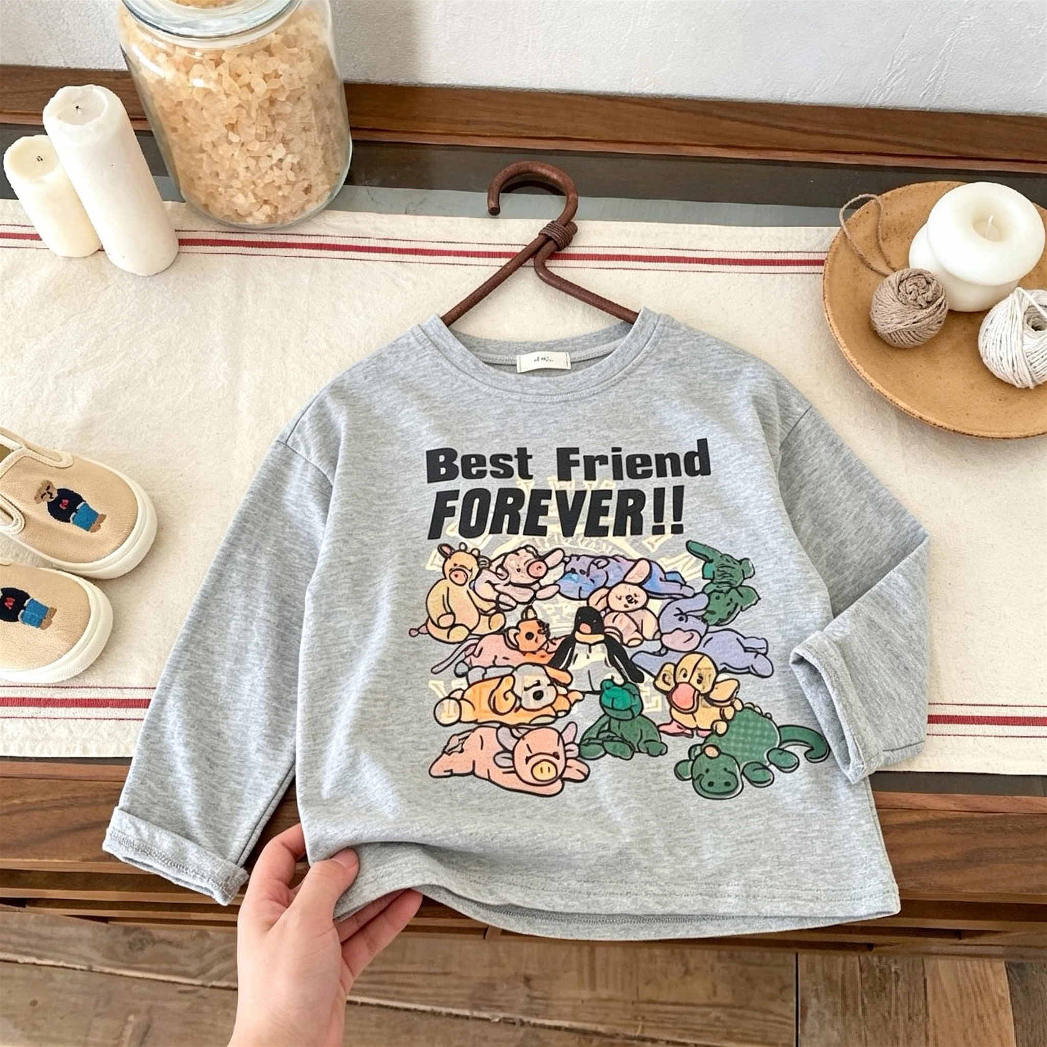 Trendy Cartoon Pattern Kids Long-sleeve Tees Tops Fashion Versatile Children's Bottoming Shirt Autumn Clothing Casual Blouse