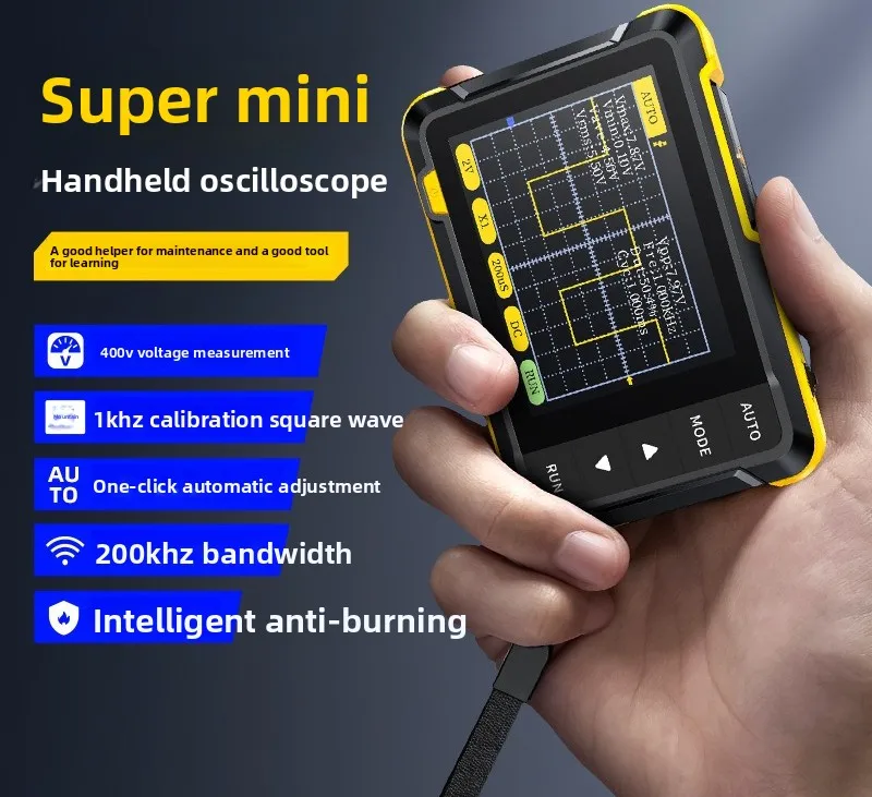 FNIRSI-DSO 152 Handheld Mini Digital Oscilloscope, Portable DSO Oscilloscope Meter for Beginners, Electronic Repair & Teaching