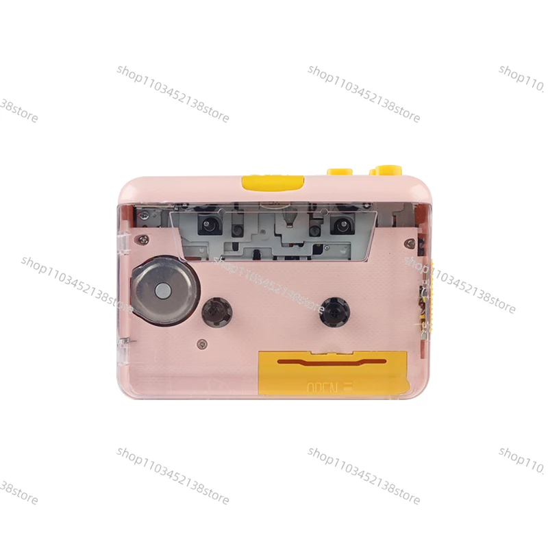 Pink Transparent Walkman Portable Cassette Recorder Cassette Audio Music Player