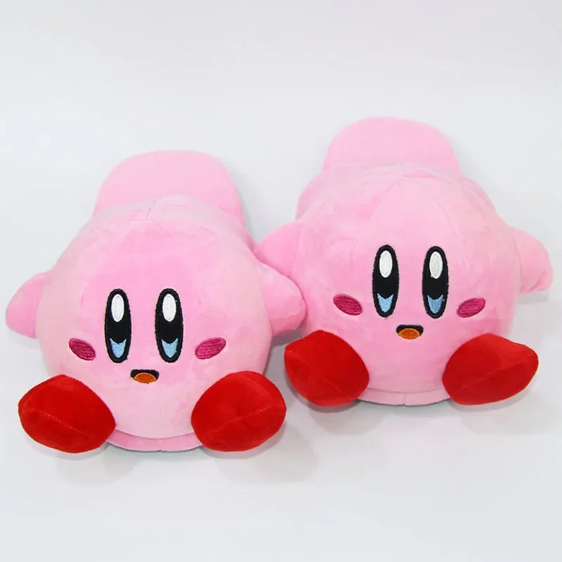 Anime Kirby pantoufles femmes dessin animé hiver chaud ménage chaussures Cosplay Couple coton chaussure intérieure chambre Kawaii pantoufle
