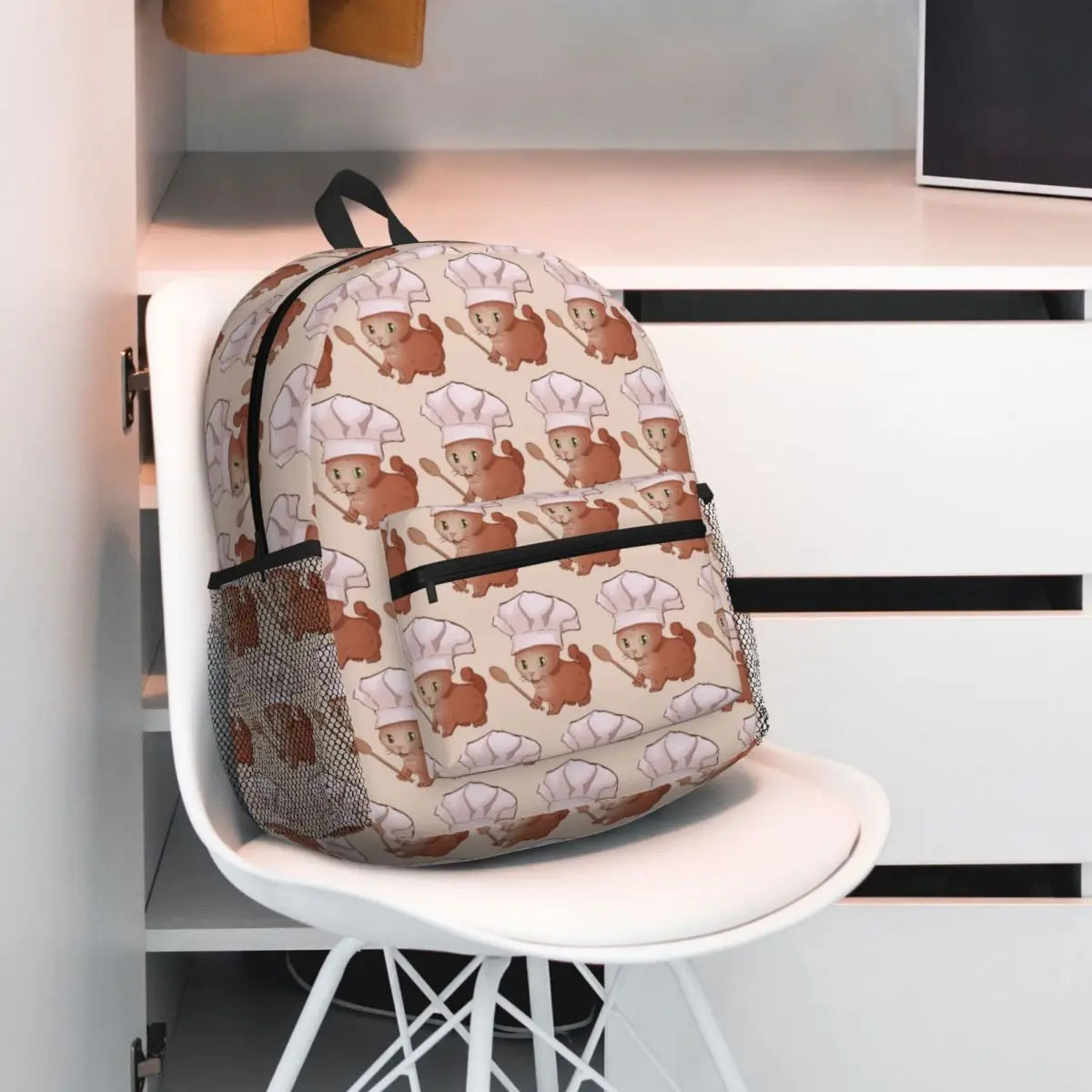Chef Cat Kitten Meme Lemme Backpack Daypack Large Capacity Kids BookBag School Bag Shoulder Bags for Men Women