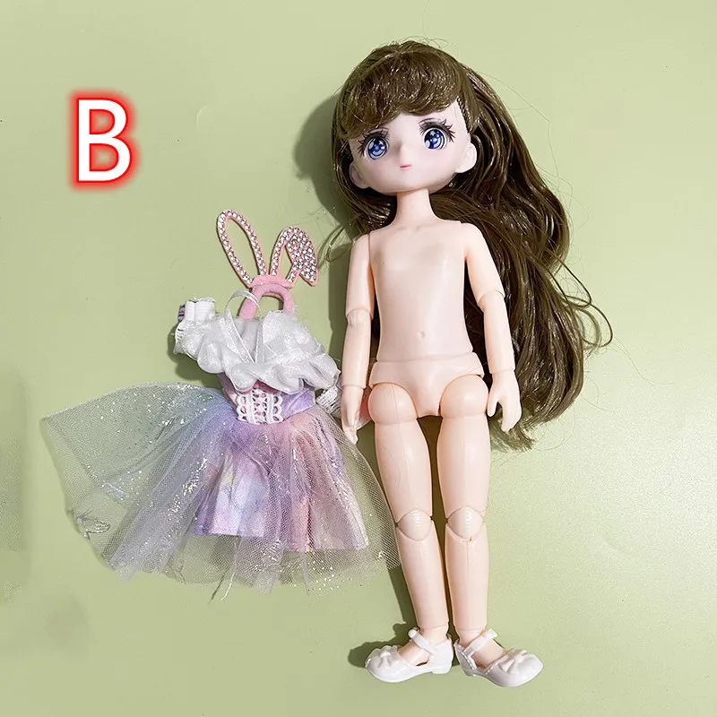 2D Anime Face Doll Lovely 23cm Doll Dress Up Doll clothes or Princess Doll Kids Girl Toy Birthday Gift Lol Doll BJD Doll