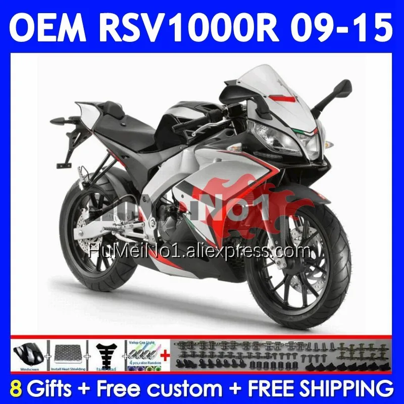 Injection For Aprilia RSV 1000 R 1000R Black Silver RSV1000RR 315No.5 RSV1000 09 11 12 13 15 2009 2010 2012 2013 2015 Fairings