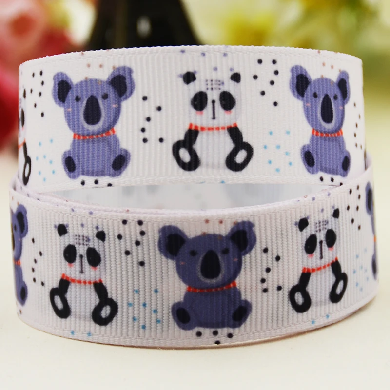 22mm 25mm 38mm 75mm bear&Panda cartoon printed Grosgrain Ribbon party decoration 10 Yards satin ribbons