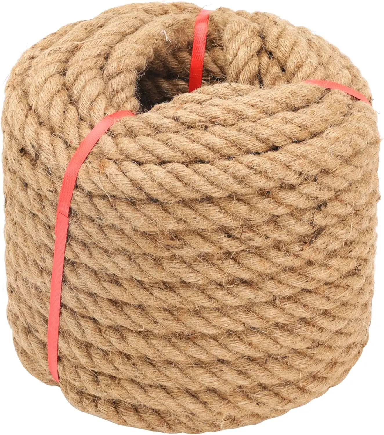 25mm Thick Natural Jute Rope, 100FT Length for Tug of War, Swing Bed, Crafts and Home Decor