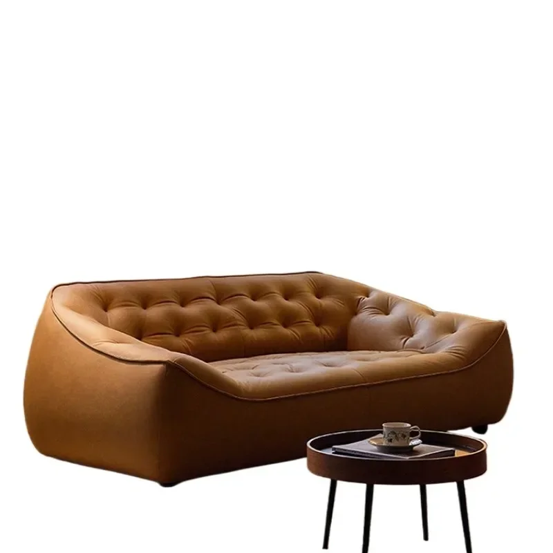 

Retro technology leather sofa oil wax bean bag sofa, first layer cowhide medium