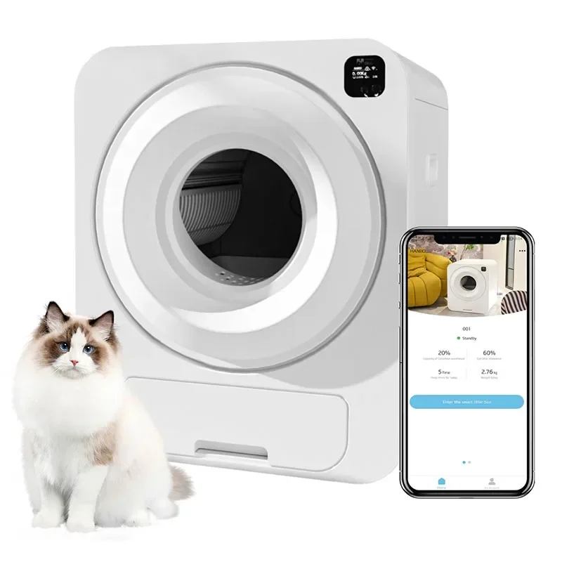 

Fully Automatic Sandbox Cat Self Cleaning Deodorization Oversized Cat Toilet Enclosed Smart Sand Box Electric Cat Litter Basin