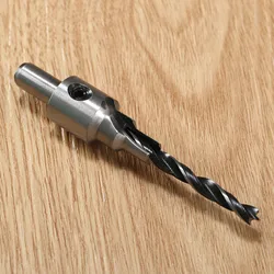 1Pc 5mm/7mm Carbon Steel Drilling Countersink 3 Step Drill Bits Counter Reamer Screw Woodworking Chamfer Tools 8mm Round Shank