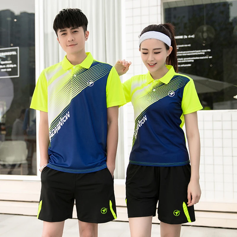 New style badminton clothing , Women Men tennis match training team clothes, tennis shirt girl , tennis skort ladies