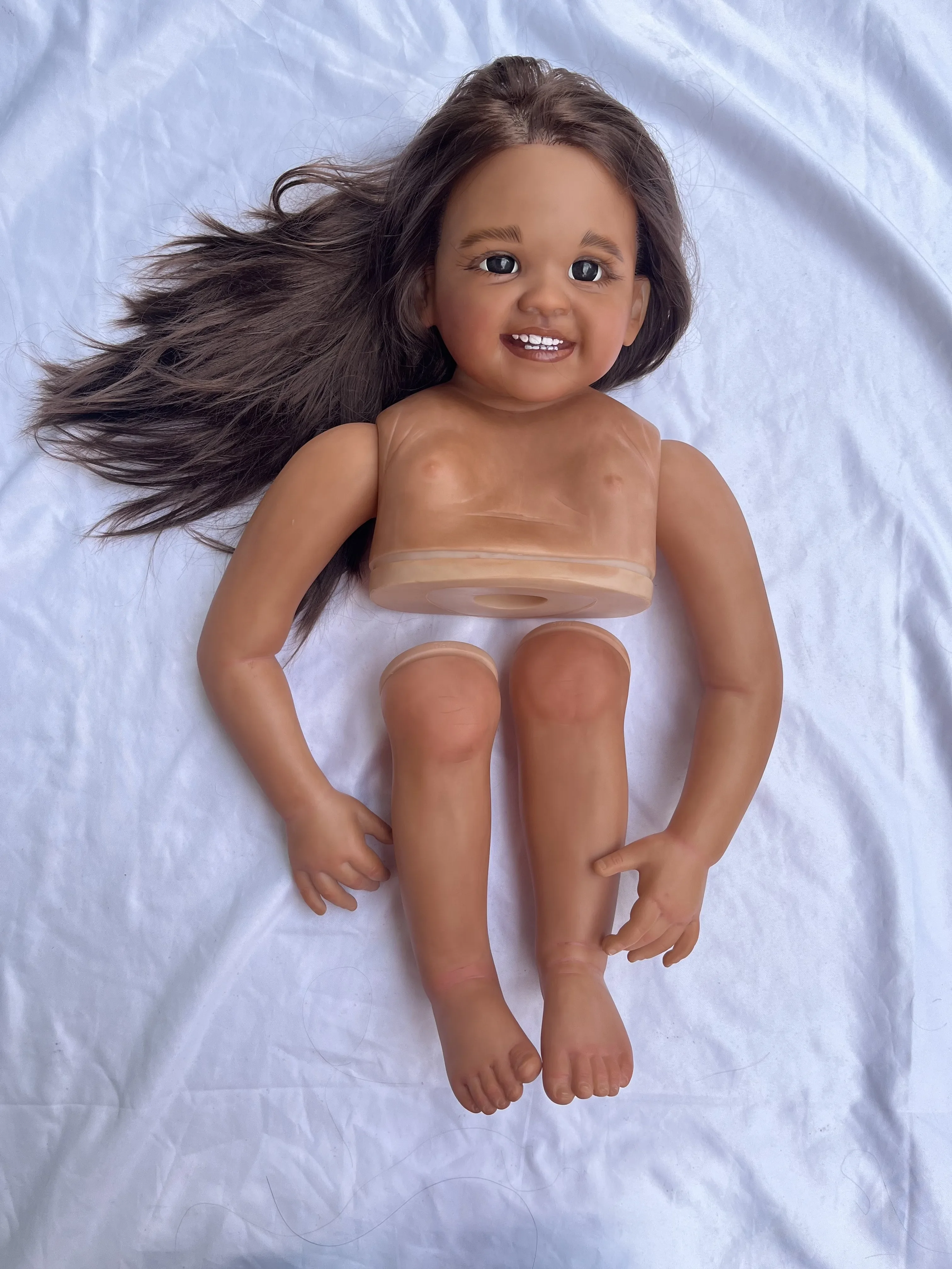 SINO-BB Customizable Collectable Shanti 32inch Reborn Baby Huge Girl Dark Skin Version Painted Kit DIY Part New Year Gift