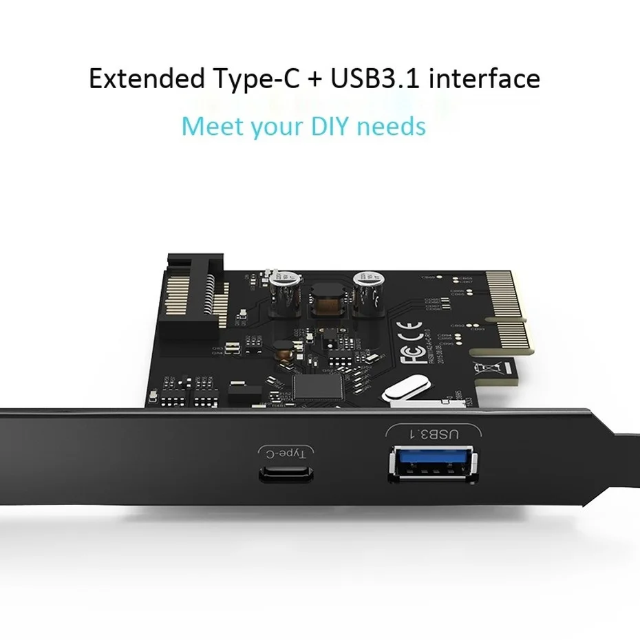 Imagem -03 - Orico-cartão de Expansão para Computador Desktop Cartão de Expansão Pcie Usb 3.1 Interface tipo c Chip Asm1142 Pa31-ac