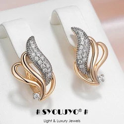 SYOUJYO Silver Color Full Paved Shiny Natural Zircon Drop Earrings For Women 585 Rose Golden Luxury Party Fine Jewelry