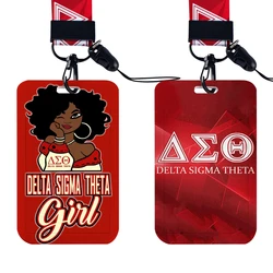 W Work Card Delta Sigma Theta Sorority Keychain Rope Mobile Phone Neckband Lanyard Key ID Card USB Badge Clip Lanyard