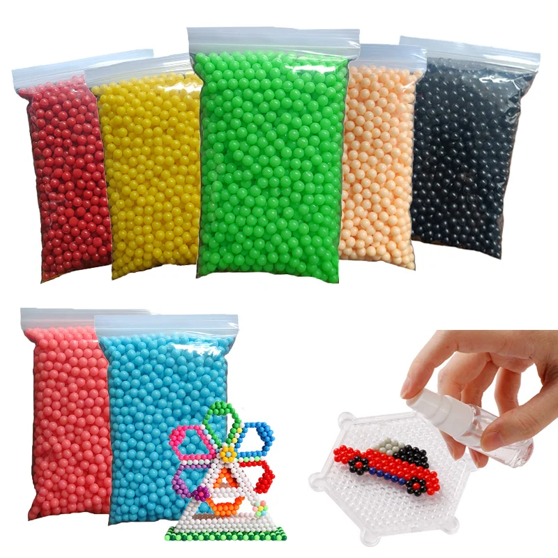 

100g 1380Pcs 5mm Water Beads Spray Magic beads Educational 3D beads Puzzles Accessories for Children Toys