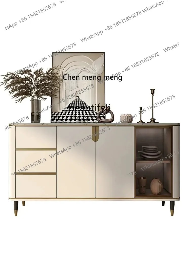 

182C Light Luxury Sideboard Cabinet Simple Modern Italian Living Room Entrance Integrated Wall Storage Bedroom Storage Cabinet