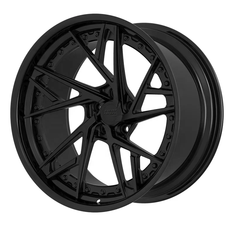 Customized Forged Wheel  Gloss Black Forged 2 Piece Rims  22 Inch Forged Wheels