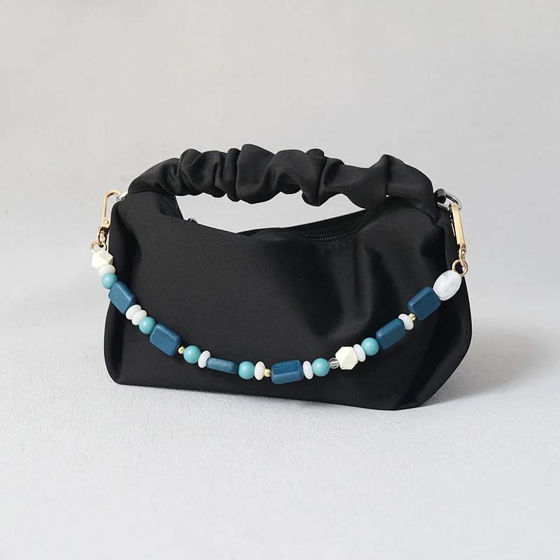 New Woman Bag Accessory Colorful Wood Resin Beads Handcrafted Wristband Acrylic Bag Chains Women Replacement Bag Handle Chain