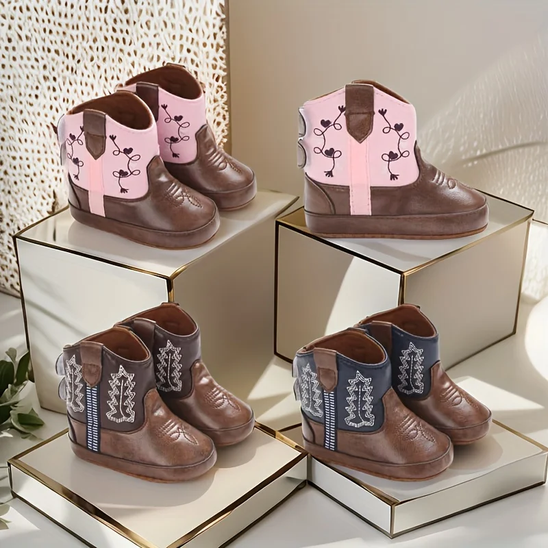 ​0-18M Baby Warm Anti-Slip Denim Midsole Boots | Casual Walking Shoes for Autumn Winter​