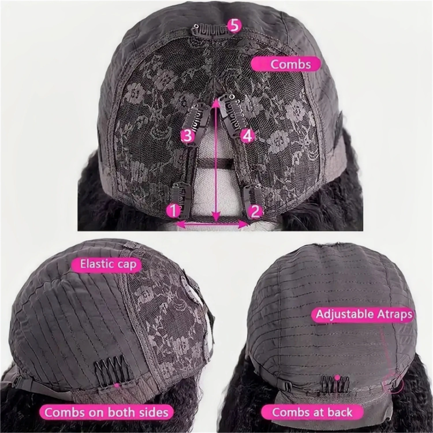 V partie perruque cheveux humains vague de corps 24 pouces naturel brésilien Remy cheveux perruques avec Clips pas de laisser débutant amical pour les femmes perruque