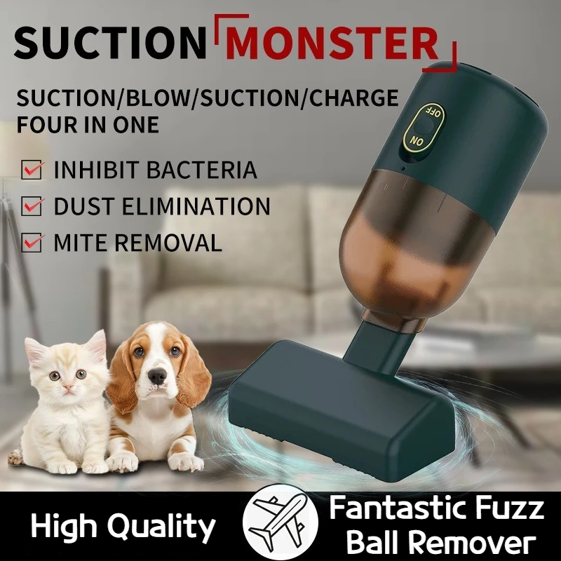 Handheld Car Vacuum Cleaner, Portable Cordless, Dual use of blowing and suctionMulti-Nozzles, for Car, Home, Pet, Office