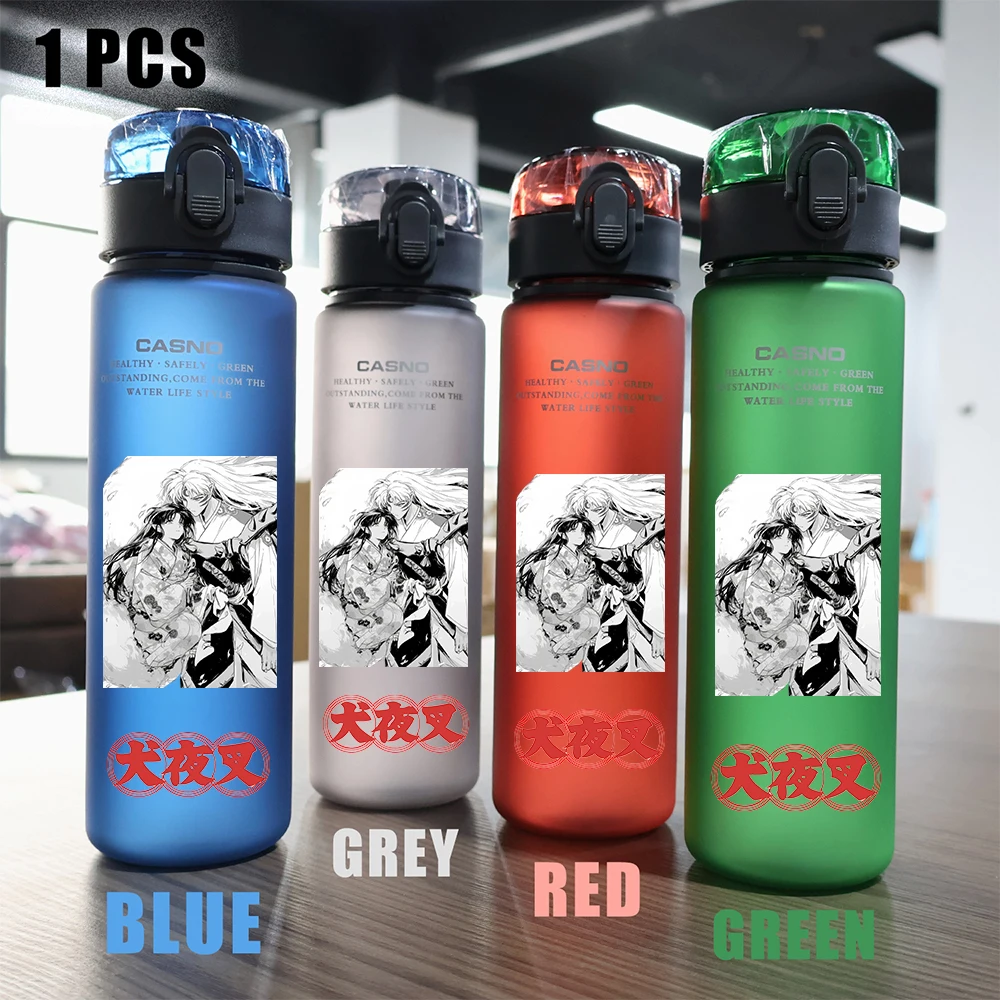 560ML Inuyasha Red Green Blue Black Plastic PcLeak Proof Resistant Outdoor Camping Portable Travel Sports Water Cup Sesshoumaru