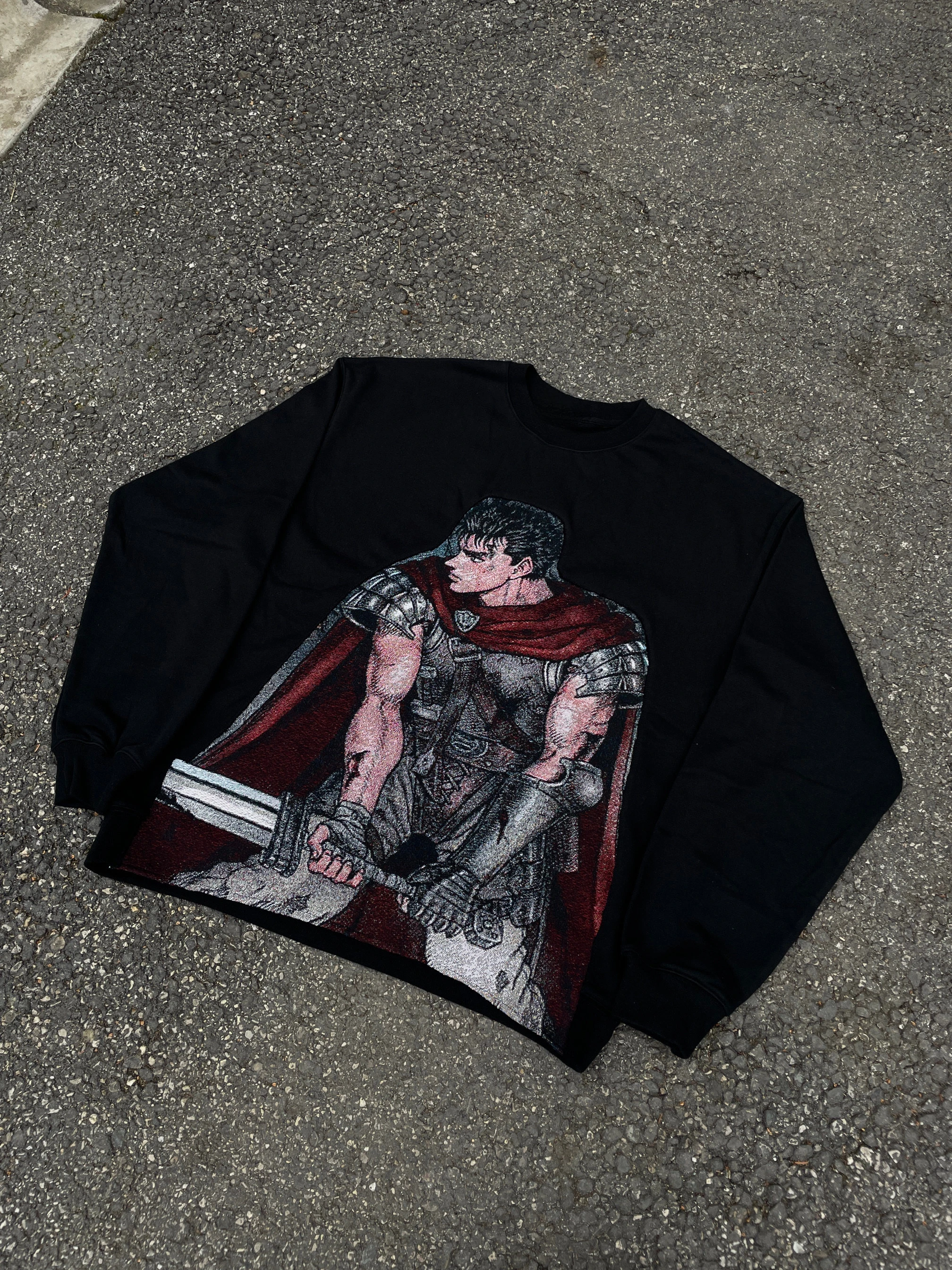 Berserk Guts Y2K Anime Manga Grafik Rundhals-Sweatshirt für Männer und Frauen Vintage Streetwear Pullover – Detail 3