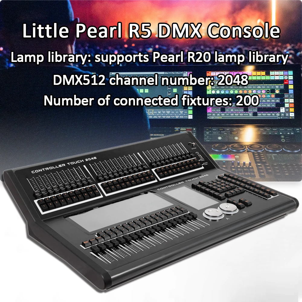 DMX Controller New Little Pearl R5 DMX Console Tiger Touch Scanner Console Auto Save Data for DJ Disco Stage Lighting Products