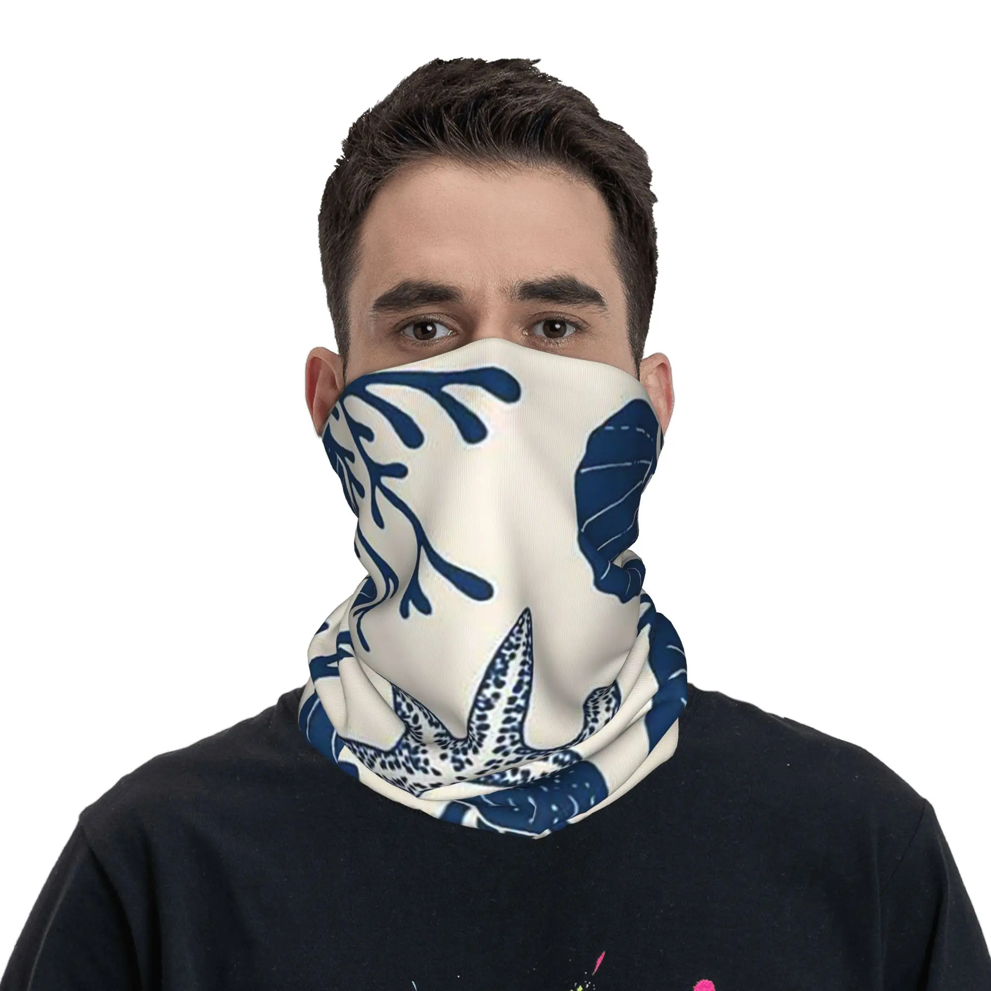 Ocean-Themed Printed Bandana Neck Cover Printed Mask Scarf Headwear Riding for Men Women Adult Windproof