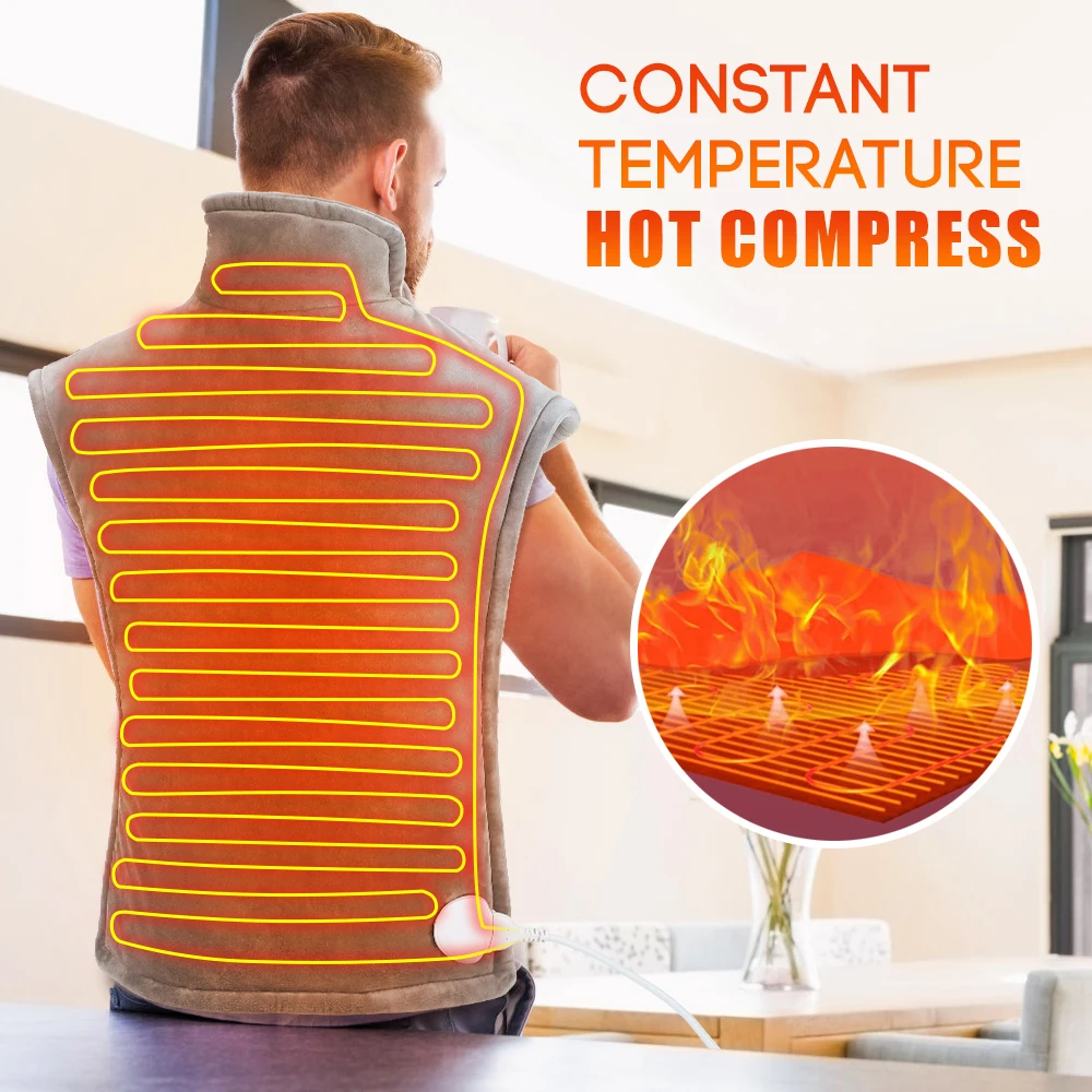 Customizable Electric Heating Pad Wrap Vest for Neck and Shoulders Hot Compress Winter Warmer  Back Neck Heating Massage Shawl