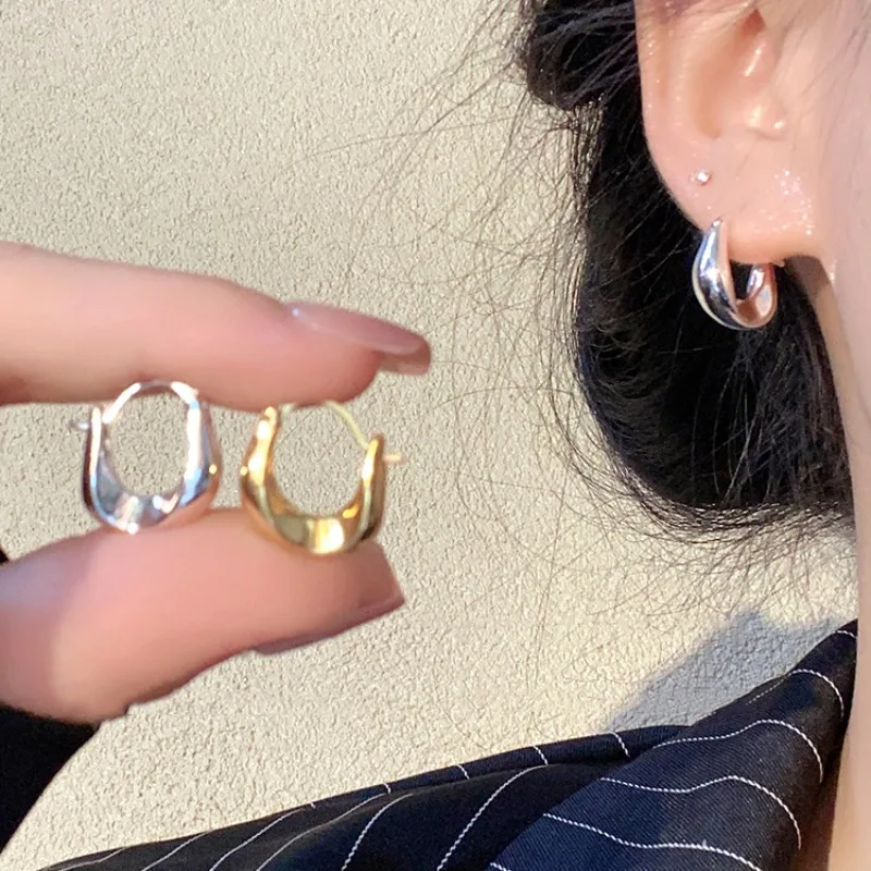 

925 Sterling Silver Earrings for Women Ear Hoop Versatile Sweet Girl Fashion Jewery New Year Gifts Accessories