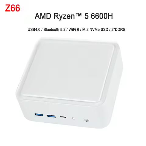 SZBOX Z66 Ryzen 5 6600H MINI PC Windows 11 Pro DDR5 5600Mhz M.2 2280 NVME SSD PCIE3.0 USB4.0 WIFI6 BT5.2 Game Office Computer