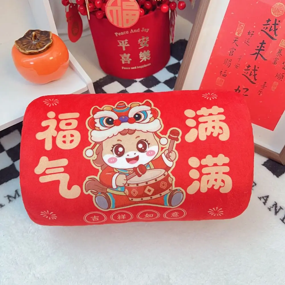 Almohada de mano de peluche de caballo de estilo chino, almohada suave para dormir, relleno de algodón PP de dibujos animados, mascota de caballo de peluche, decoración de dormitorio