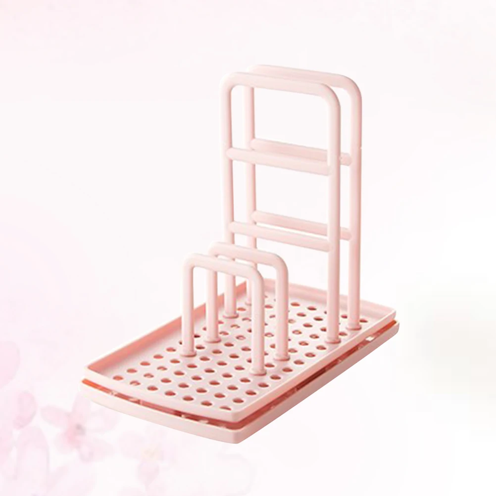 

Multifunctional Duster Cloth Drain Rack Sponge Holder Plastic Dish Towel Storage Rack for Kitchen Restaurant Home Pink