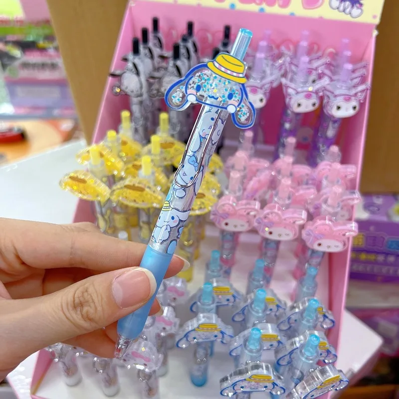 54pcs Sanrio Hello Kitty Kuromi Press Gel Pens Students Writing Pens Office Stationery Neutral Pens Wholesale