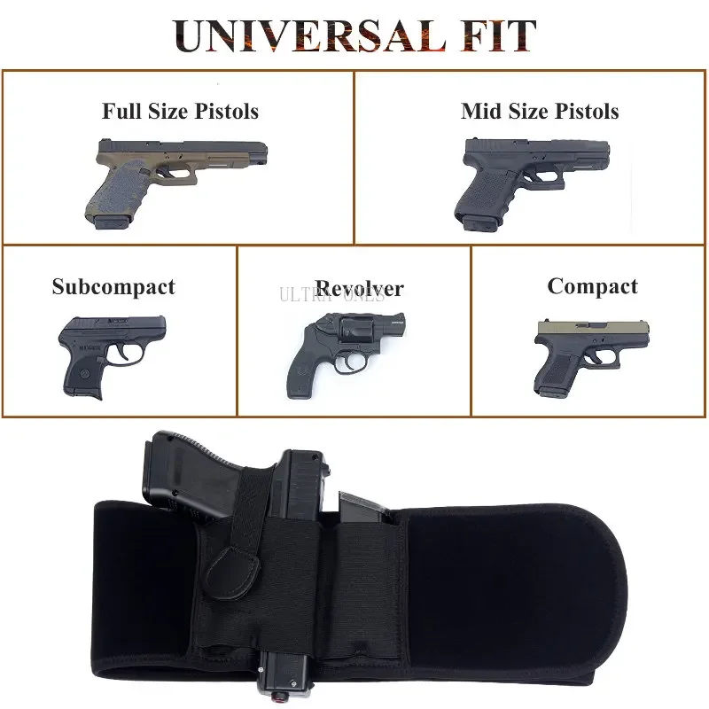 Tactical Belly Band Holster Concealed Carry Waist Band Pistol Holder for Smith and Wesson Bodyguard Glock 19 23 38 25 32 26 27