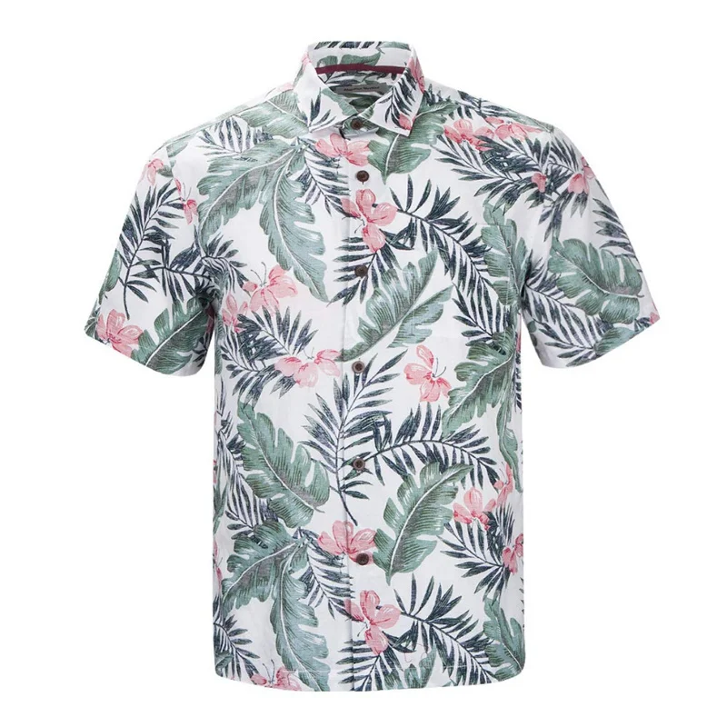 Men\'s shirt pattern shirt 3D printed short sleeved casual outdoor Hawaiian men\'s button shirt soft and comfortable material