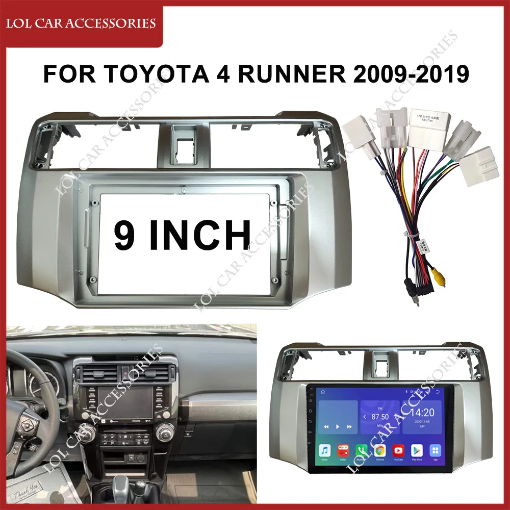 9 Inch For Toyota 4 Runner 2009-2019 Car Radio Android Stereo MP5 Player Panel Casing Frame 2 Din Head Unit Fascia Dash Cover