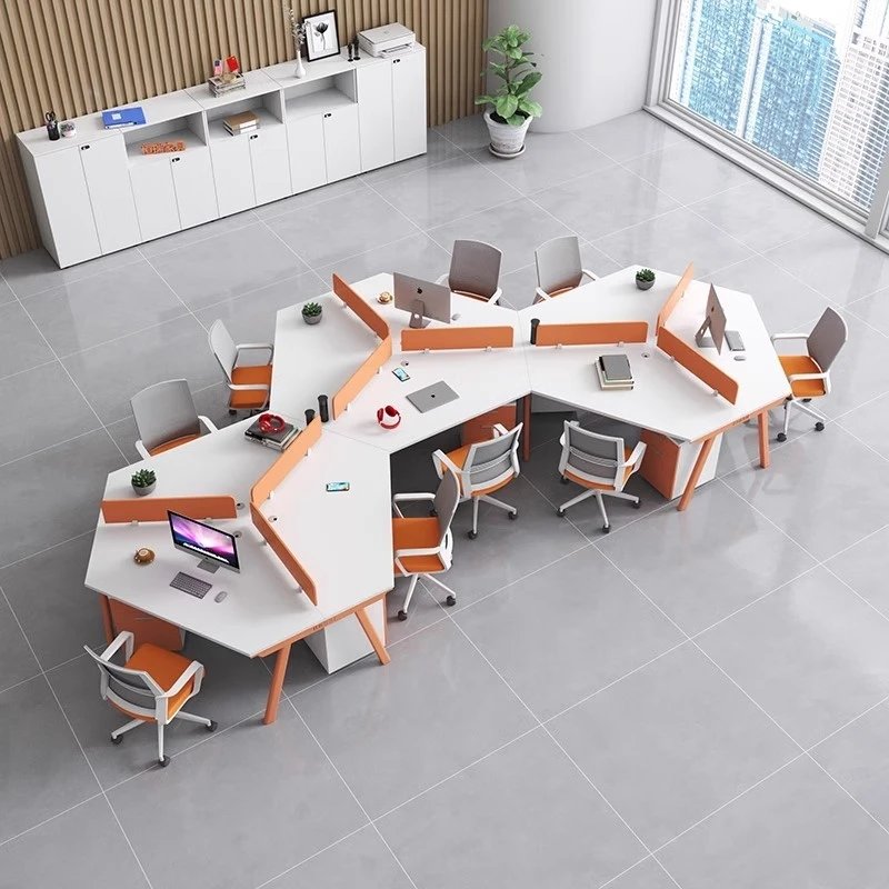 *Creative Staff Office Desk Chair Combination for Company Finance Room 3/6 Person Simple Modern Cubicle