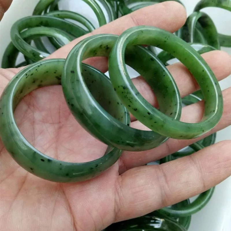 Factory Wholesale JadeAGoods Hetian Jade Green Jade Bracelet Moisturizing Delicate Green Couple Jasper Bracelet Ornament