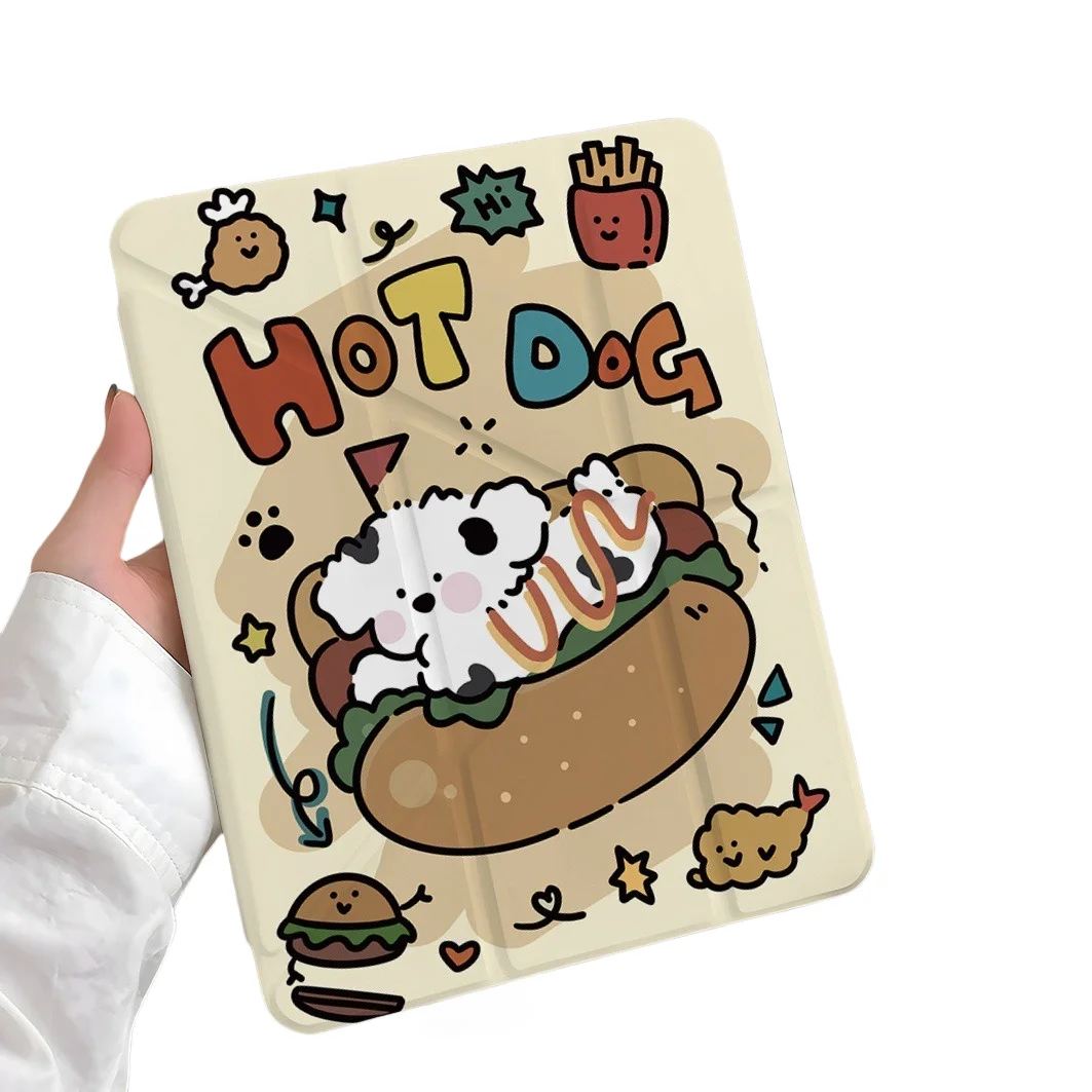 

Hot Dog Pen Slot Tablet Case For Mini7 6 iPad Pro 2024 2022 2021 2020 2019 2018 2017 11 10 9 8 7 6 5 Air7 6 5 4 3 2 1 Cover