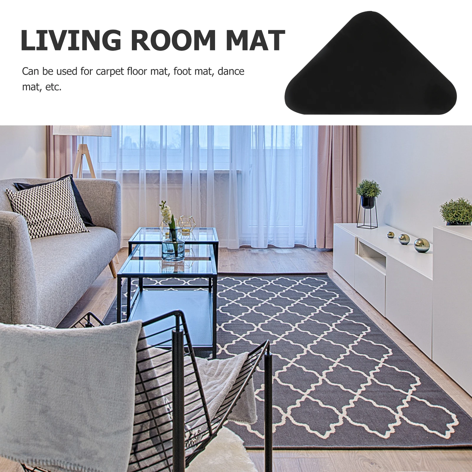 

8pcs Anti skid Stickers Rug Non slip Washable Carpet Gripper Black Suitable Tiles Hardwood Practical Gifts Bath Mat