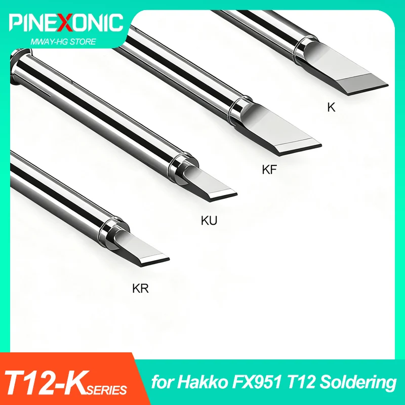 T12-K KU KR KL KF Knife-Shaped T12 Soldering Tips Set Compatible with Hakko T12 FX951 FX950 FM203 Welding Station