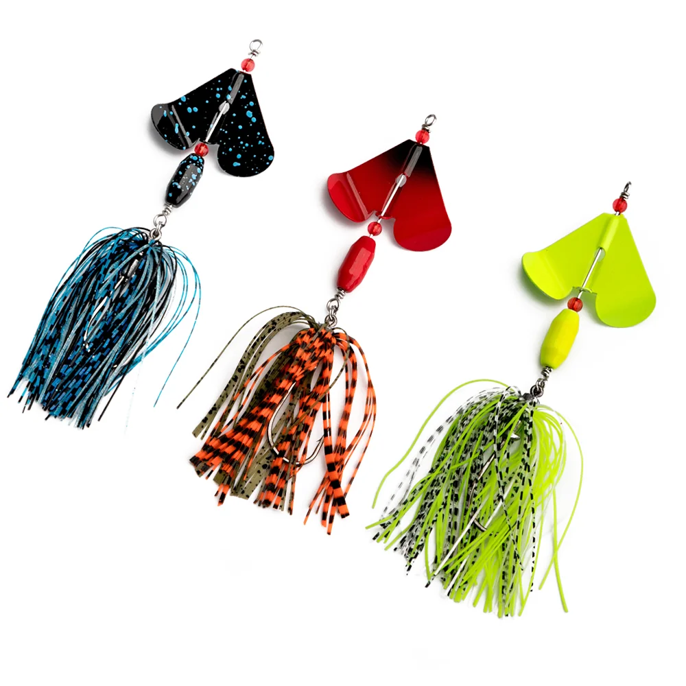 

T 3pcs Spinner Buzzbait 20g Buzz bait Blades Jig Bait Rubber Jigs Fishing Lure