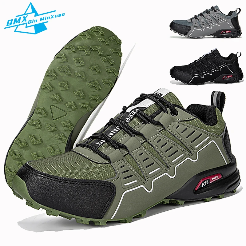 

Waterproof Hiking Shoes Men Outdoor Trainers Mountain Boots Lace-up Anti-slip Climbing Trekking Running Hunting Tactical Sneaker